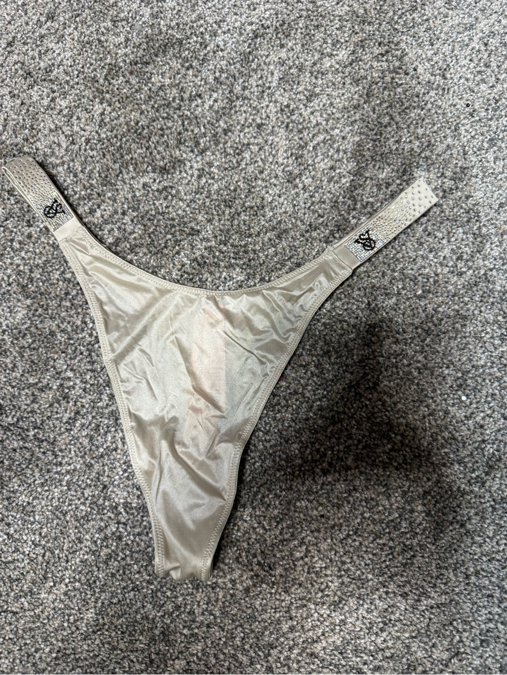 Victoria's Secret Shiny Beige Thong